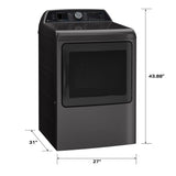 GE DIAMOND GRAY 7.4CU ELECTRIC DRYER - Dark Gray - Dryers - Additional View 18