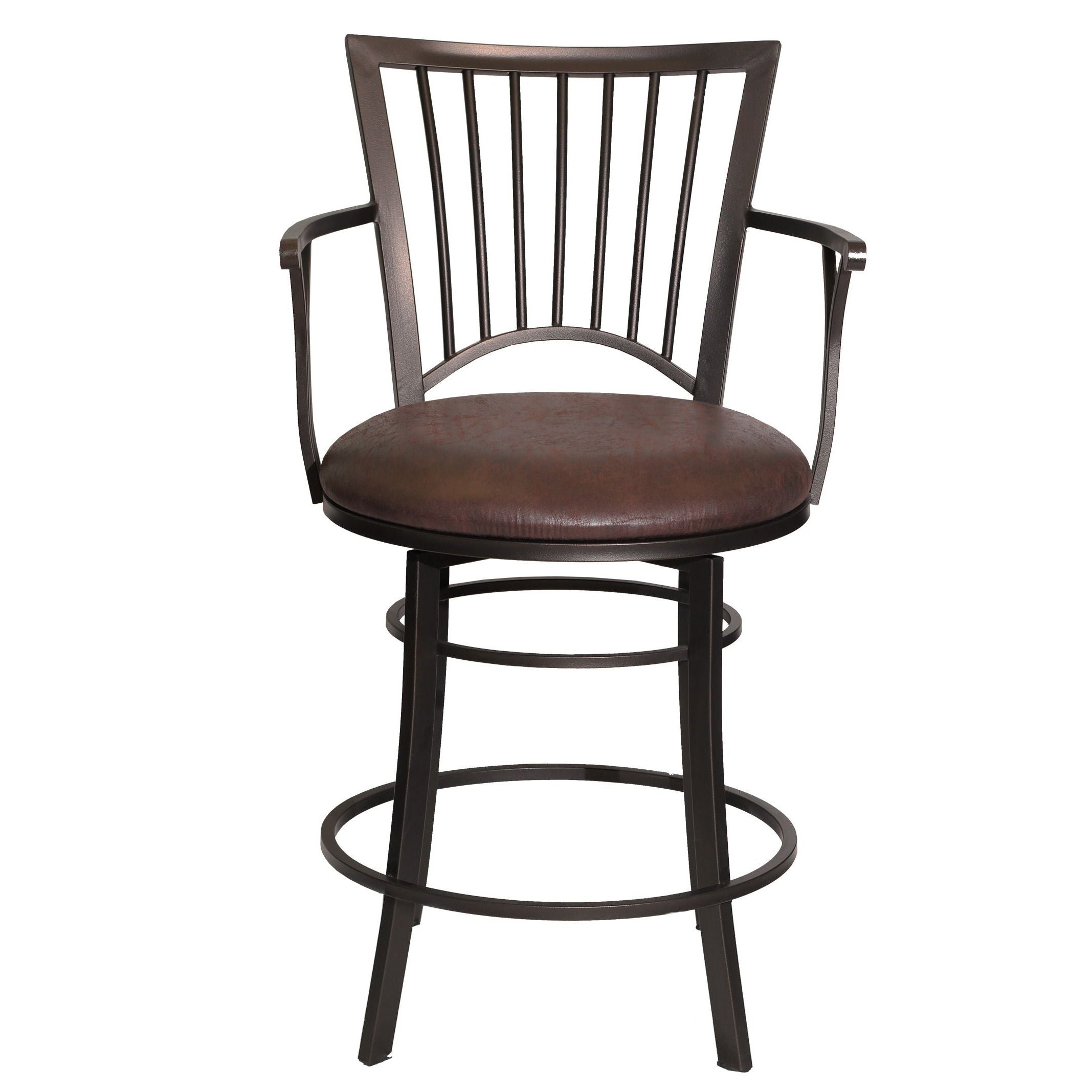 Steve Silver Furniture - Bayview 24" Swivel Counter Chair - Dark Brown Wood - Stools