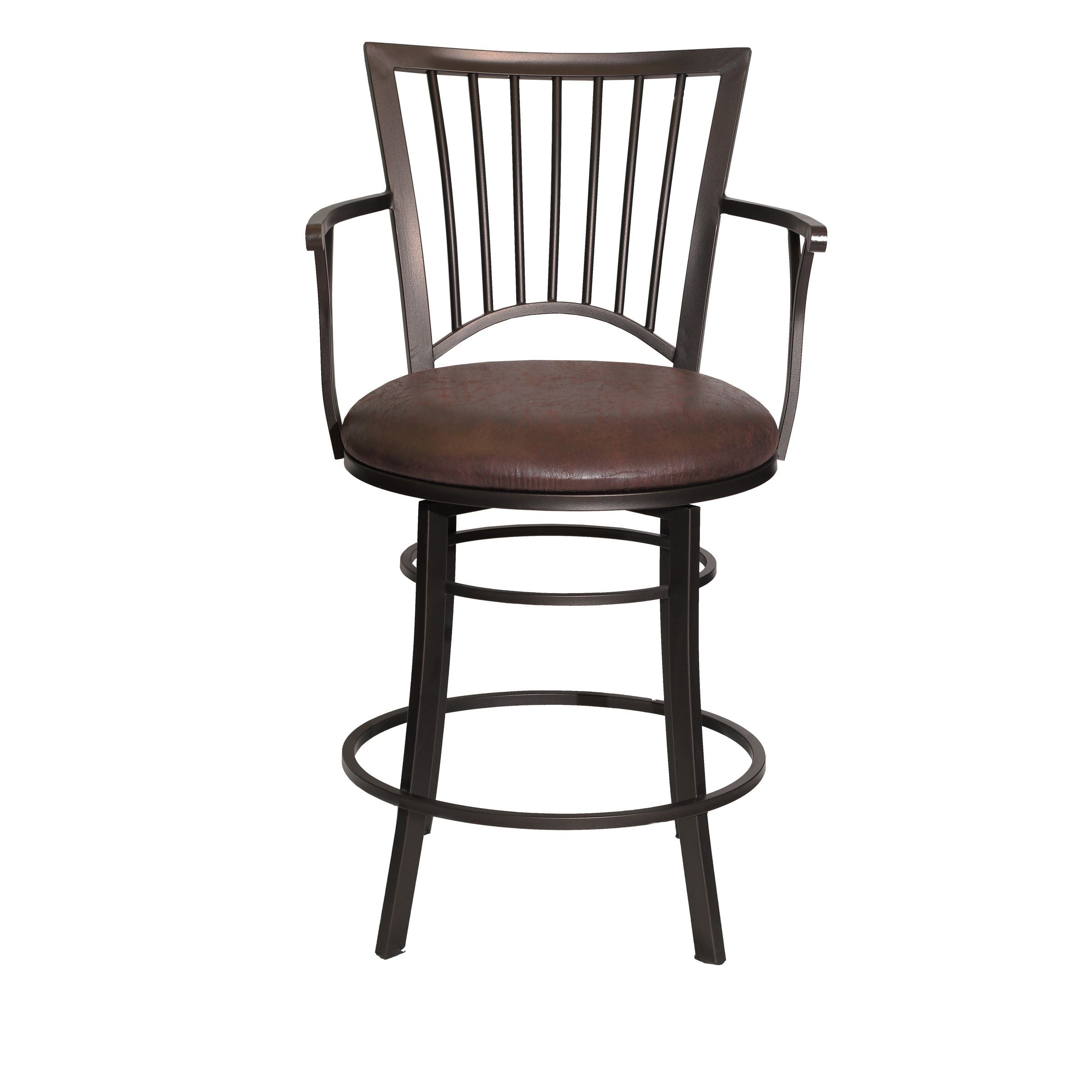 Steve Silver Furniture - Bayview 24" Swivel Counter Chair - Dark Brown Wood - Stools