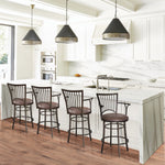 Steve Silver Furniture - Bayview 24" Swivel Counter Chair - Dark Brown Wood - Stools - Additional View 4