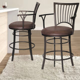 Steve Silver Furniture - Bayview 24" Swivel Counter Chair - Dark Brown Wood - Stools - Additional View 6
