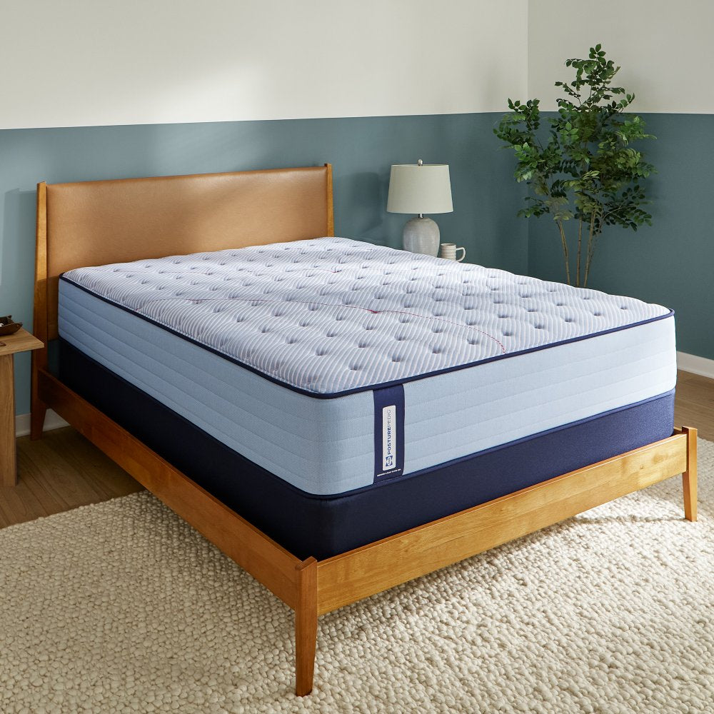 Tempur Sealy - MEDINA II FIRM KING MATTRESS - Light Blue|Blue Fabric - Mattresses