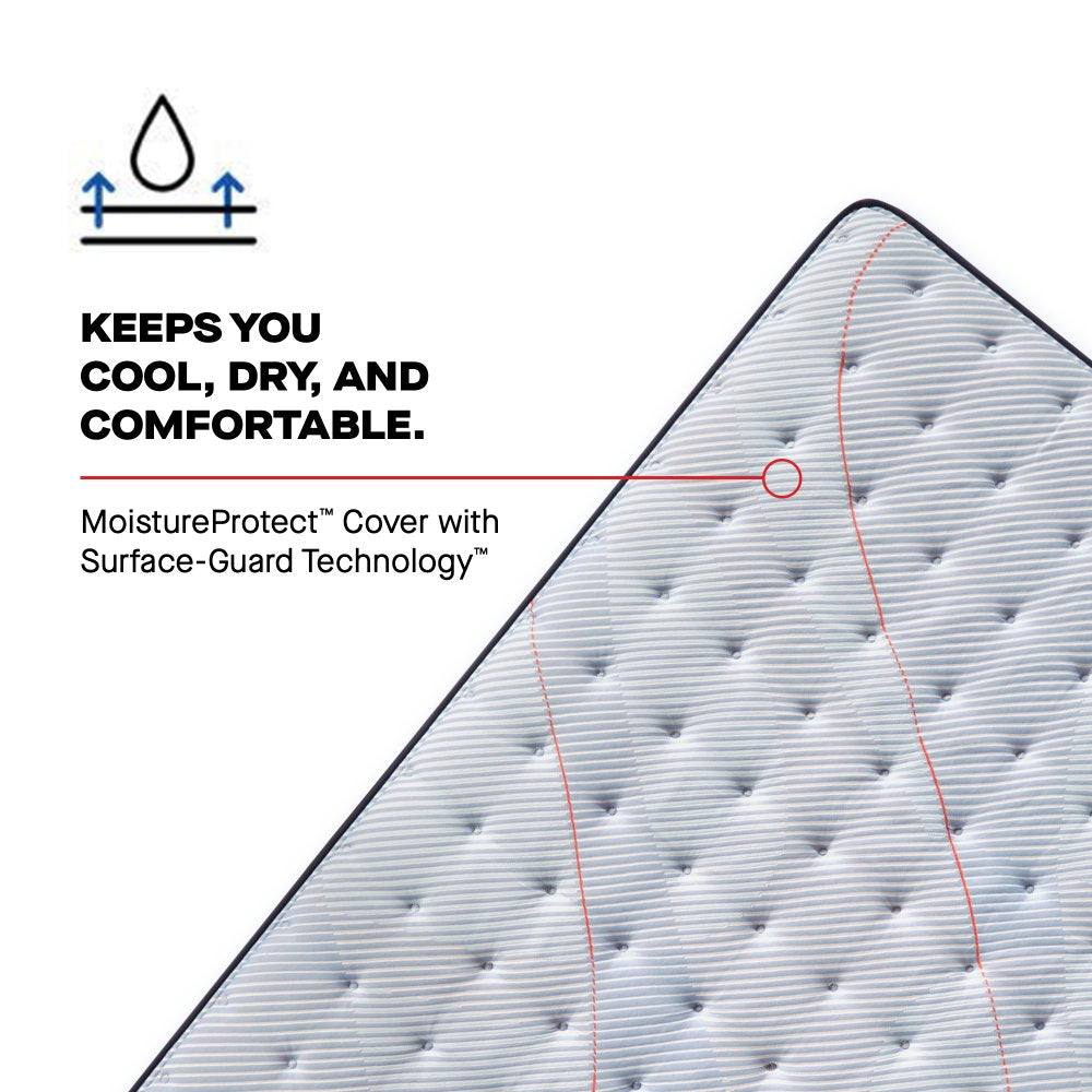Tempur Sealy - MEDINA II FIRM KING MATTRESS - Light Blue|Blue Fabric - Mattresses - Additional View 4