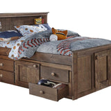 Diego Chestnut Twin Captain's Bed With Storage And Bunkie Mattress