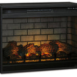 Ashley Furniture - ENTERTAINMENT ACCESSORIES LARGE FIREPLACE INSERT INFRARED - Black Glass|Metal - Fireplace Inserts