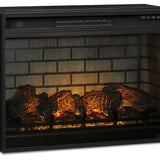 Ashley Furniture - ENTERTAINMENT ACCESSORIES LARGE FIREPLACE INSERT INFRARED - Black Glass|Metal - Fireplace Inserts