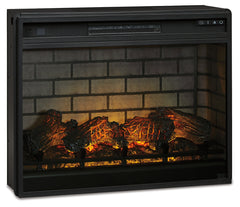 Ashley Furniture - ENTERTAINMENT ACCESSORIES LARGE FIREPLACE INSERT INFRARED - Black Glass|Metal - Fireplace Inserts