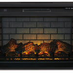 Ashley Furniture - ENTERTAINMENT ACCESSORIES LARGE FIREPLACE INSERT INFRARED - Black Glass|Metal - Fireplace Inserts - Additional View 1