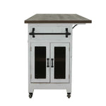 International Furniture Direct - PUEBLO WHITE KITCHEN ISLAND - White|Dark Brown Wood - Islands & Carts - Additional View 1