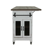 International Furniture Direct - PUEBLO WHITE KITCHEN ISLAND - White|Dark Brown Wood - Islands & Carts - Additional View 1