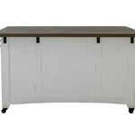 International Furniture Direct - PUEBLO WHITE KITCHEN ISLAND - White|Dark Brown Wood - Islands & Carts - Additional View 2