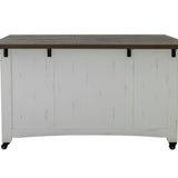 International Furniture Direct - PUEBLO WHITE KITCHEN ISLAND - White|Dark Brown Wood - Islands & Carts - Additional View 2