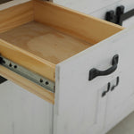 International Furniture Direct - PUEBLO WHITE KITCHEN ISLAND - White|Dark Brown Wood - Islands & Carts - Additional View 6