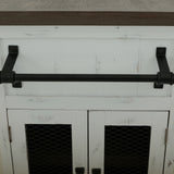 International Furniture Direct - PUEBLO WHITE KITCHEN ISLAND - White|Dark Brown Wood - Islands & Carts - Additional View 9