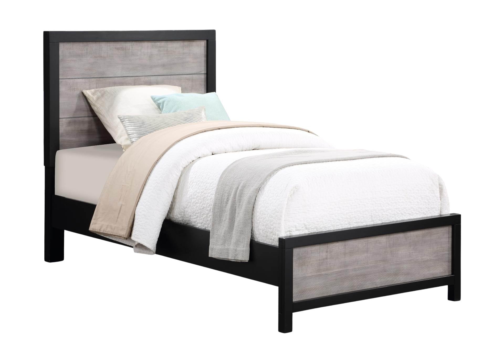 Daughtrey Black Twin Panel Bed