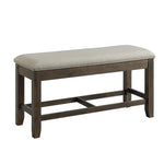 Elements International - COLORADO COUNTER STORAGE BENCH - Dark Brown Fabric - Benches