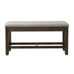 Elements International - COLORADO COUNTER STORAGE BENCH - Dark Brown Fabric - Benches - Additional View 2