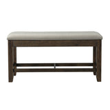 Elements International - COLORADO COUNTER STORAGE BENCH - Dark Brown Fabric - Benches - Additional View 2