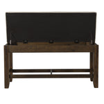 Elements International - COLORADO COUNTER STORAGE BENCH - Dark Brown Fabric - Benches - Additional View 3