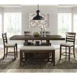 Elements International - COLORADO COUNTER STORAGE BENCH - Dark Brown Fabric - Benches - Additional View 6