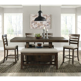Elements International - COLORADO COUNTER STORAGE BENCH - Dark Brown Fabric - Benches - Additional View 6