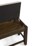 Elements International - COLORADO COUNTER STORAGE BENCH - Dark Brown Fabric - Benches - Additional View 7