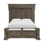 Elements International - KINGS COURT GREY QUEEN BED - Dark Gray Wood - Beds - Additional View 1