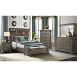 Elements International - KINGS COURT GREY QUEEN BED - Dark Gray Wood - Beds - Additional View 2