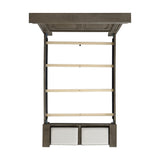 Elements International - KINGS COURT GREY QUEEN BED - Dark Gray Wood - Beds - Additional View 8