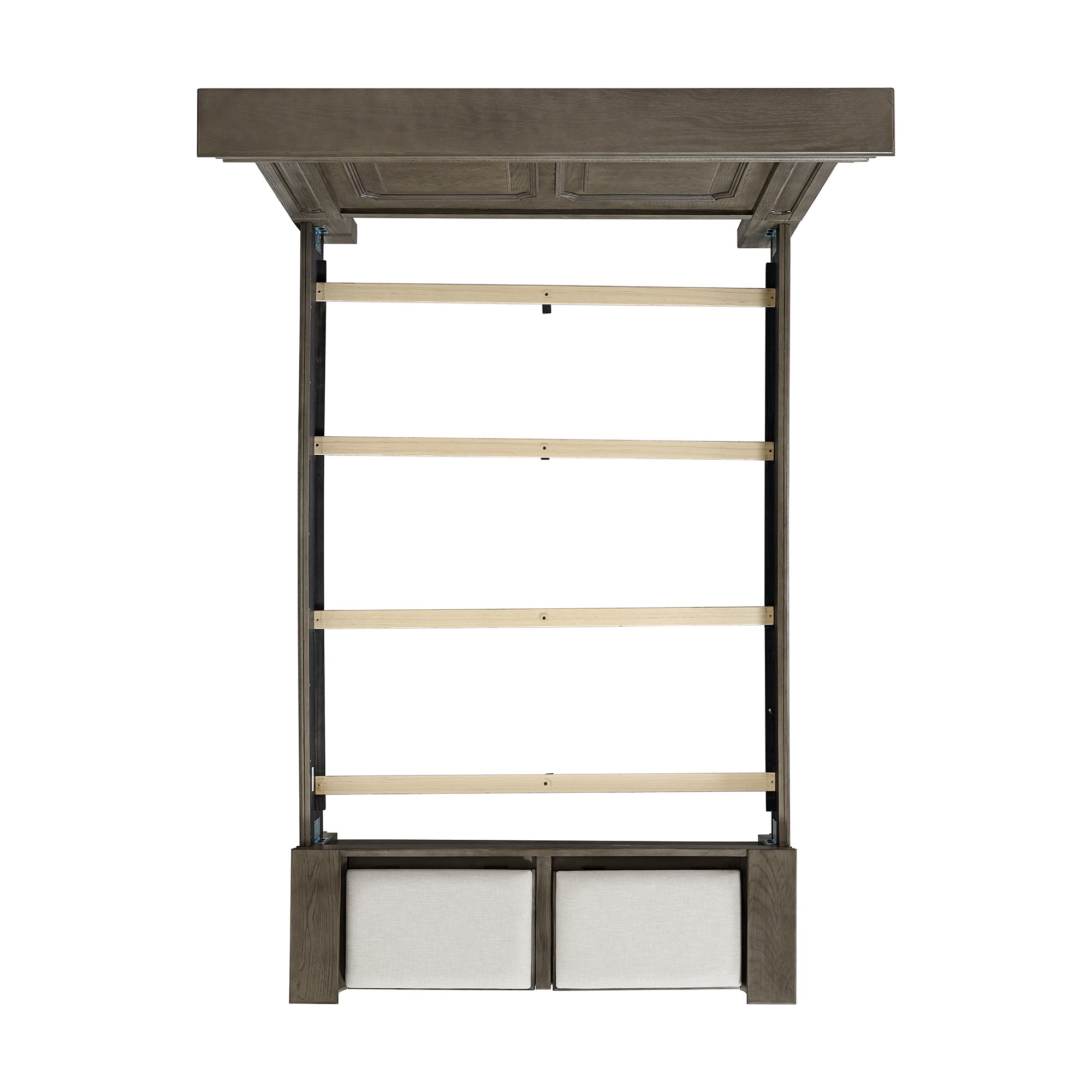 Elements International - KINGS COURT GREY QUEEN BED - Dark Gray Wood - Beds - Additional View 8