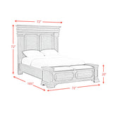 Elements International - KINGS COURT GREY QUEEN BED - Dark Gray Wood - Beds - Additional View 10