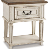 Ashley Furniture - Realyn One Drawer Night Stand - White Wood - Nightstands