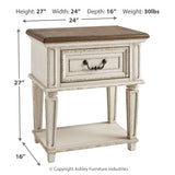 Ashley Furniture - Realyn One Drawer Night Stand - White Wood - Nightstands - Additional View 3