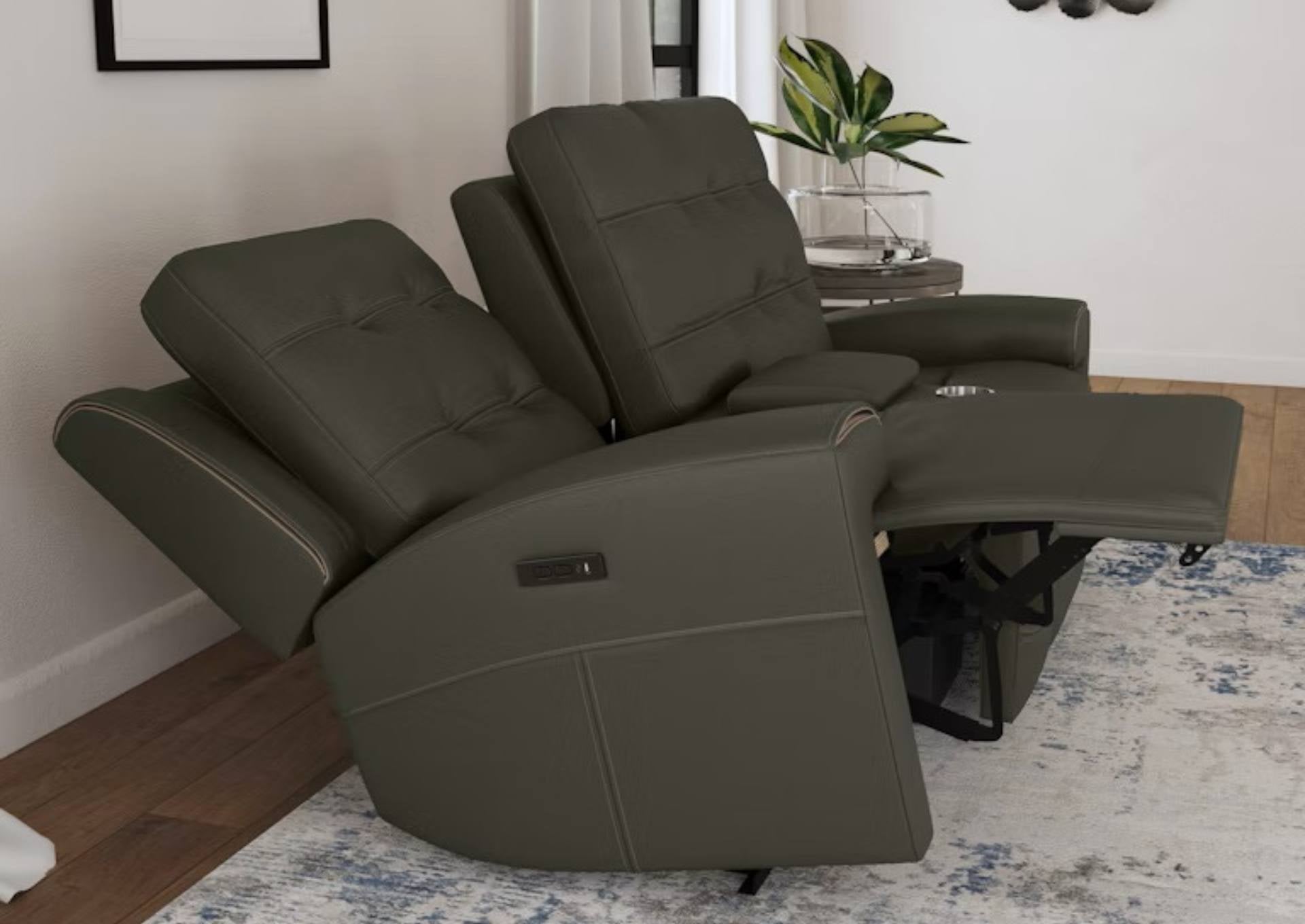 IRIS CHARCOAL RECLINING POWER LOVESEAT WITH CONSOLE P2 - Additional View 4