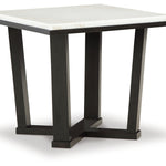Ashley Furniture - FOSTEAD END TABLE - White Marble/Stone|Wood - Tables