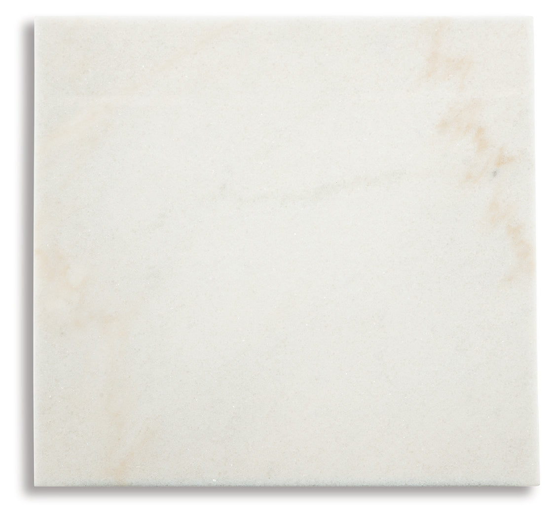 Ashley Furniture - FOSTEAD END TABLE - White Marble/Stone|Wood - Tables - Additional View 3