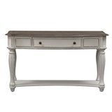 Liberty Furniture - MAGNOLIA MANOR SOFA TABLE - White|Dark Brown Wood - Tables