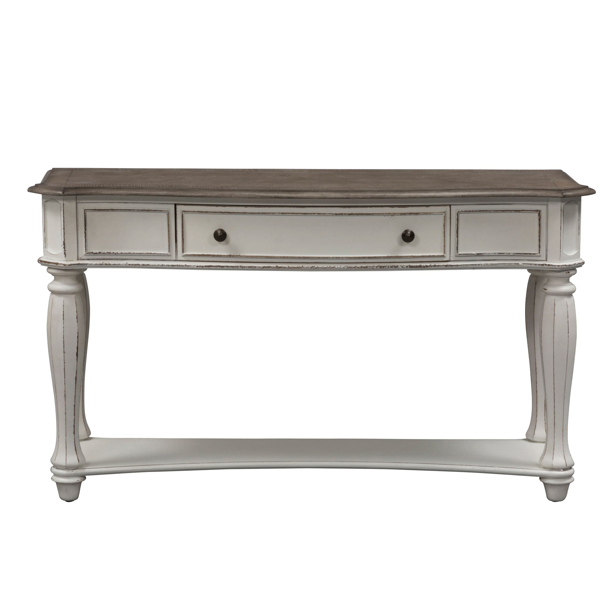 Liberty Furniture - MAGNOLIA MANOR SOFA TABLE - White|Dark Brown Wood - Tables