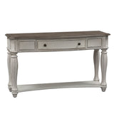 Liberty Furniture - MAGNOLIA MANOR SOFA TABLE - White|Dark Brown Wood - Tables - Additional View 2