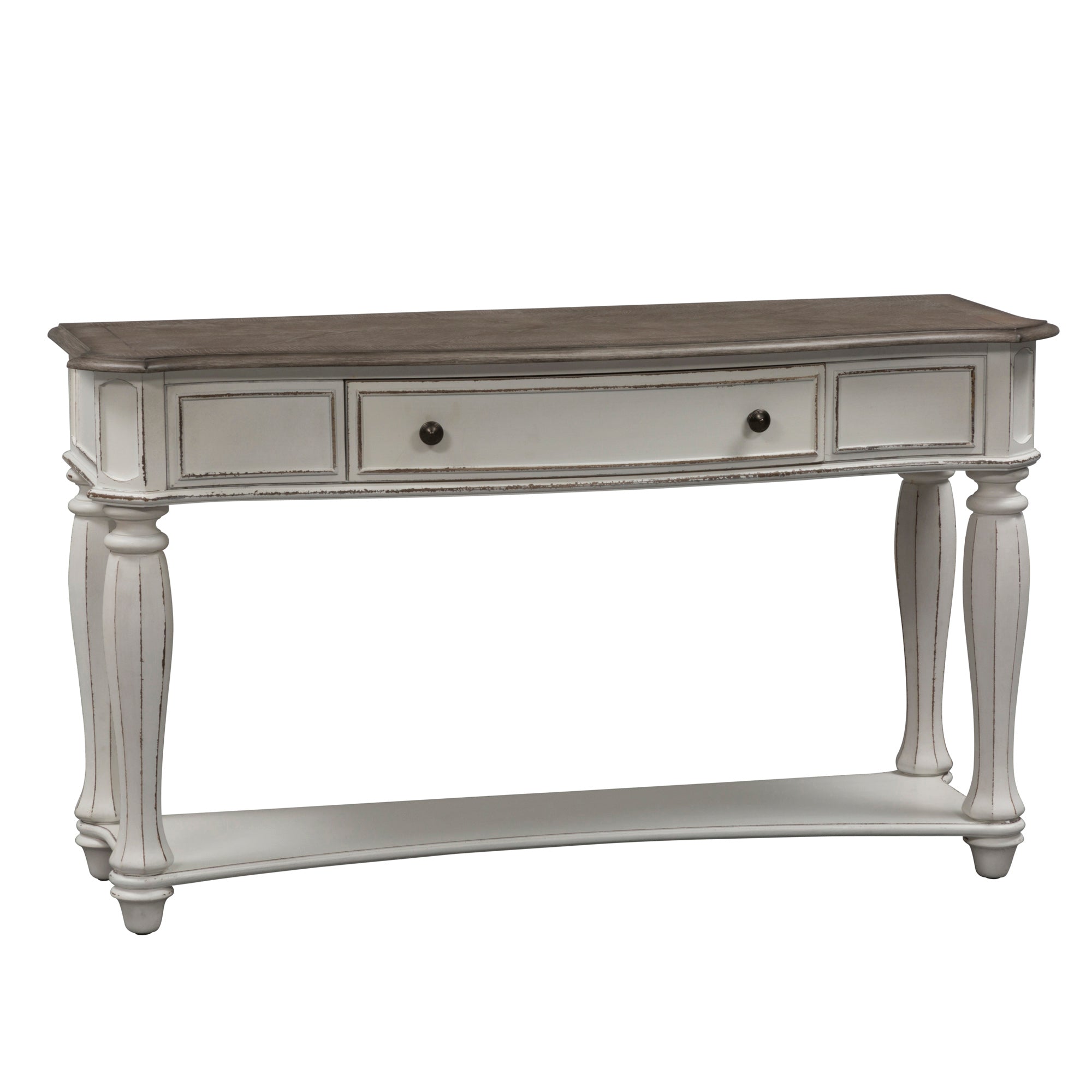 Liberty Furniture - MAGNOLIA MANOR SOFA TABLE - White|Dark Brown Wood - Tables - Additional View 2