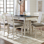 Ashley Furniture - Bolanburg 7 Piece Pub Dining Set - Beige Fabric|Wood - Dining Room Sets