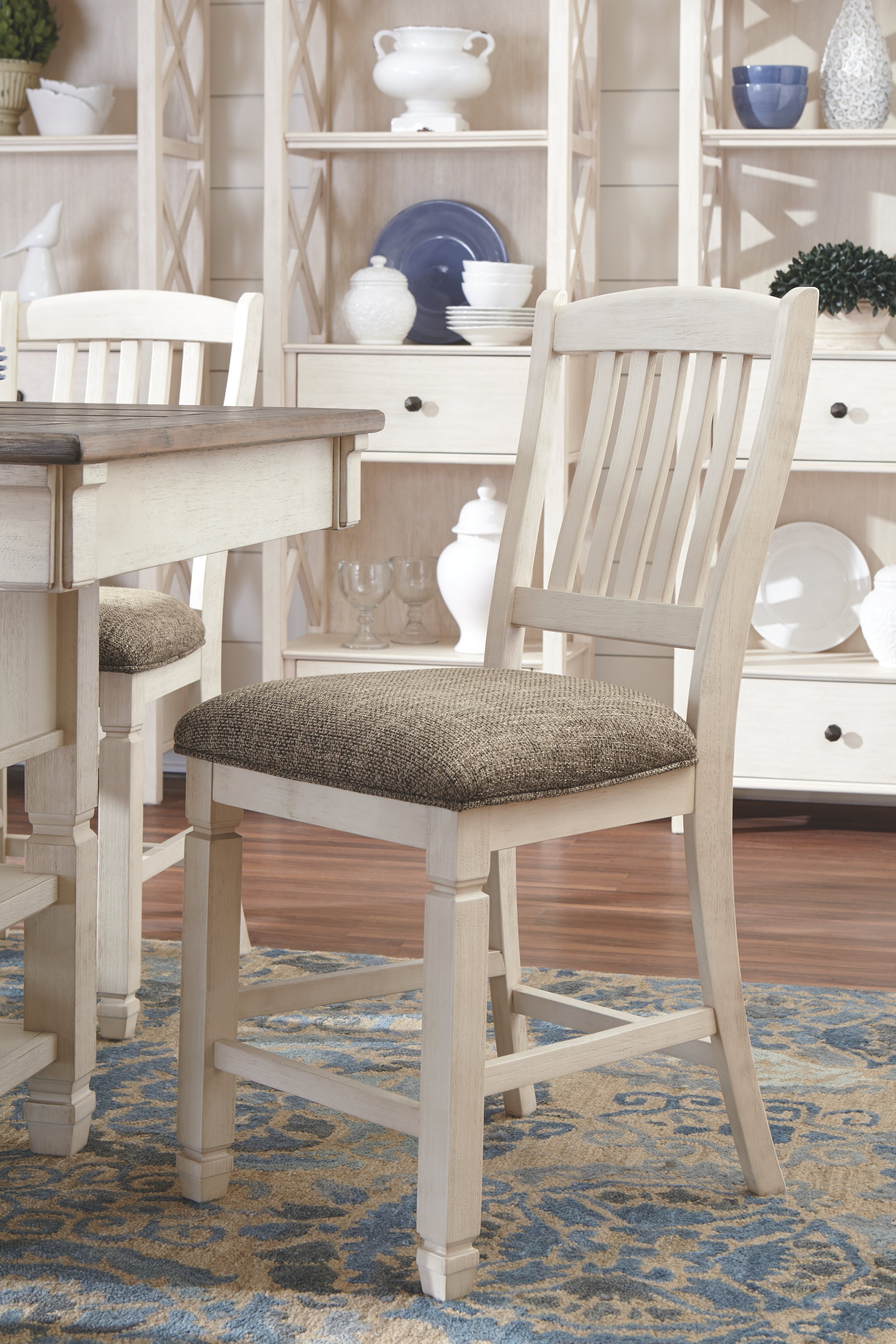 Ashley Furniture - Bolanburg 7 Piece Pub Dining Set - Beige Fabric|Wood - Dining Room Sets - Additional View 1