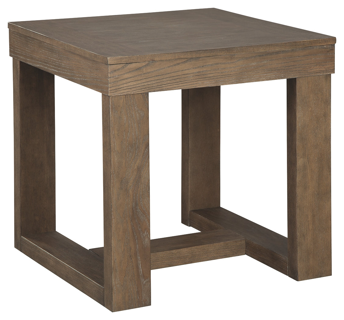 Ashley Furniture - CARITON GRAY SQUARE END TABLE - Wood - Tables