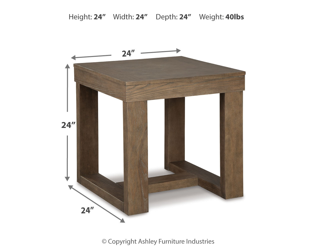 Ashley Furniture - CARITON GRAY SQUARE END TABLE - Wood - Tables - Additional View 3