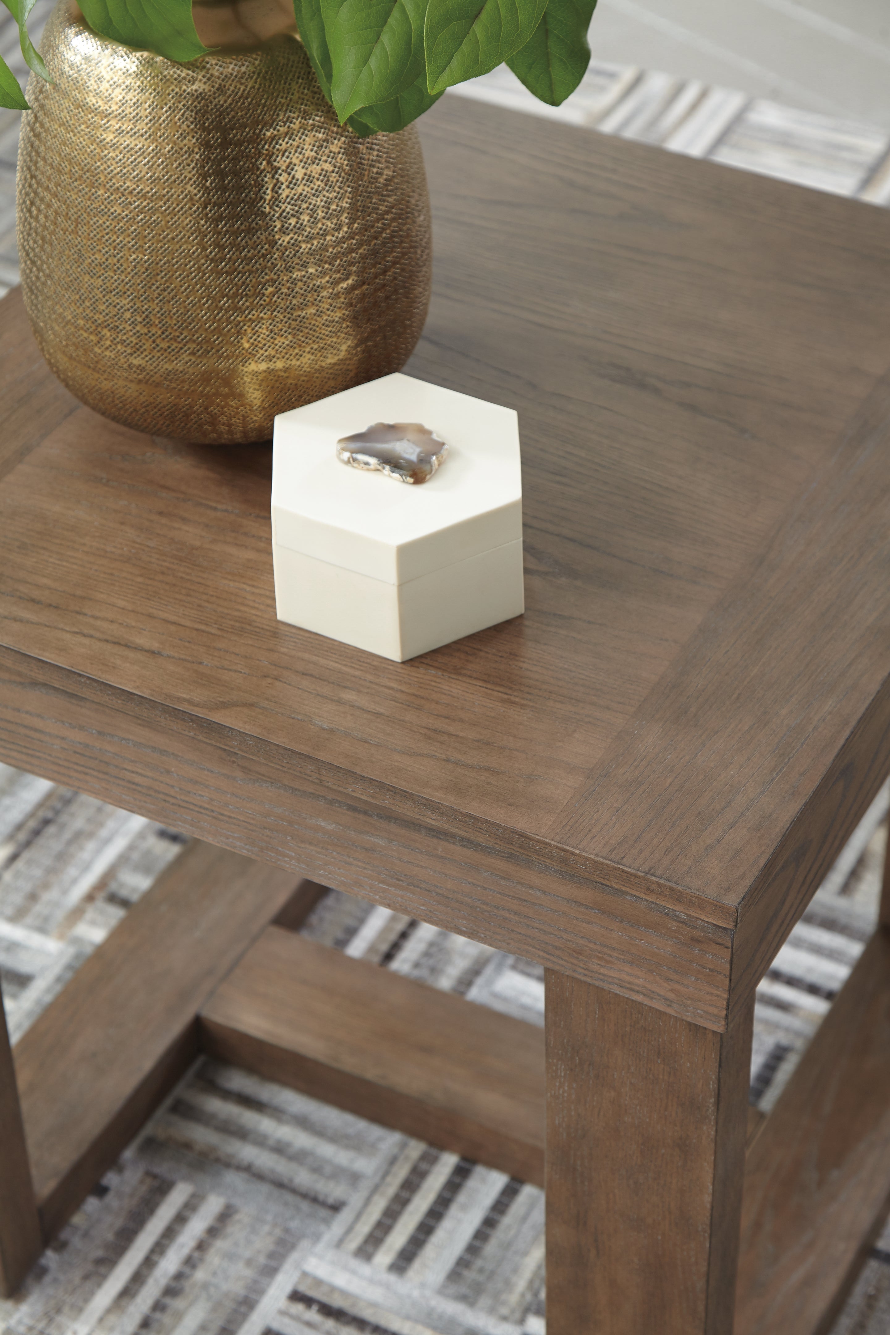 Ashley Furniture - CARITON GRAY SQUARE END TABLE - Wood - Tables - Additional View 5
