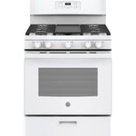 GE 30" Free-Standing Gas Range, Edge-To-Edge Cooktop - White - Ranges