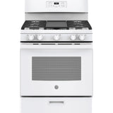 GE 30" Free-Standing Gas Range, Edge-To-Edge Cooktop - White - Ranges