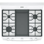 GE 30" Free-Standing Gas Range, Edge-To-Edge Cooktop - White - Ranges - Additional View 1