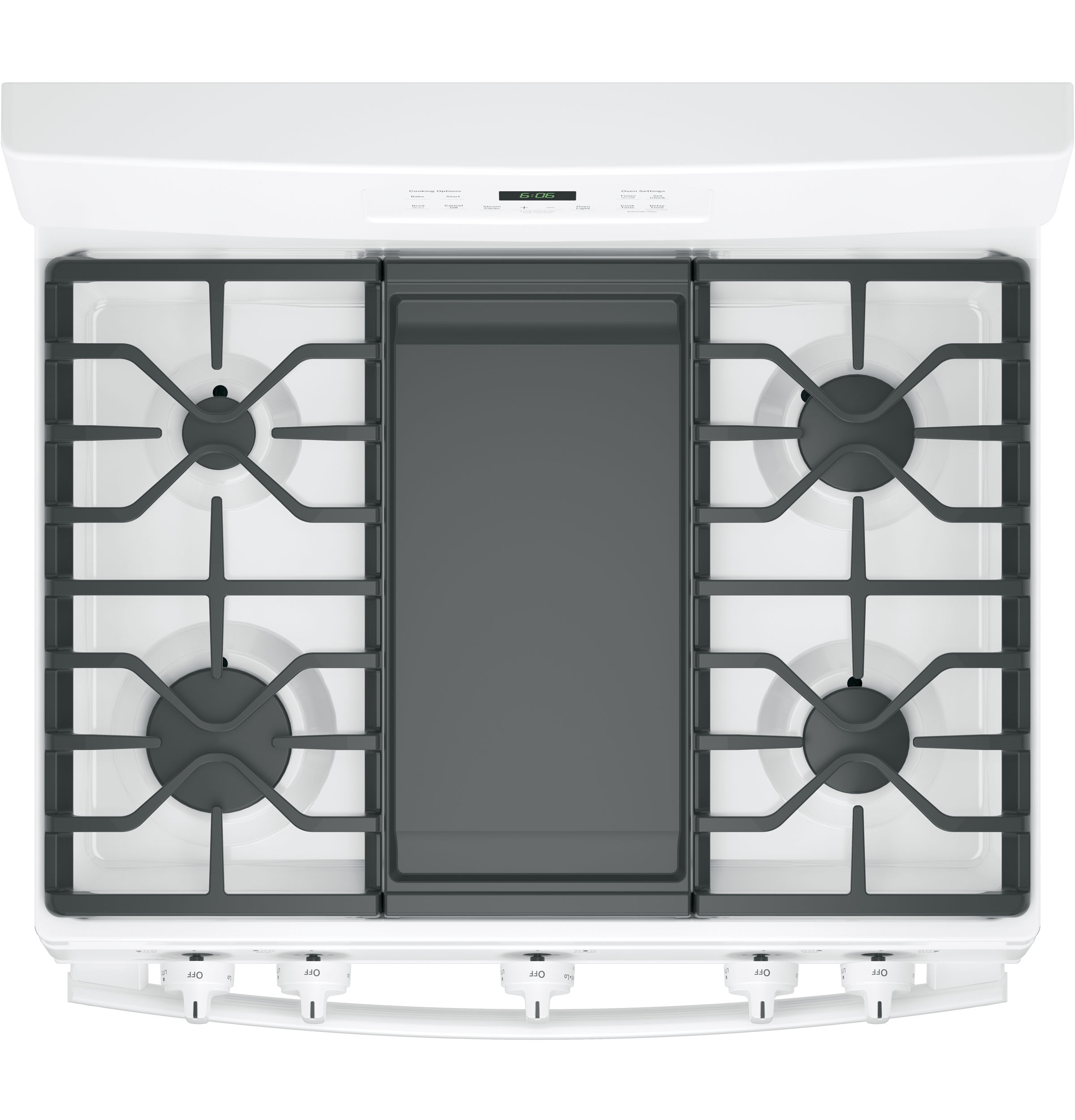 GE 30" Free-Standing Gas Range, Edge-To-Edge Cooktop - White - Ranges - Additional View 1