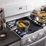 GE 30" Free-Standing Gas Range, Edge-To-Edge Cooktop - White - Ranges - Additional View 6